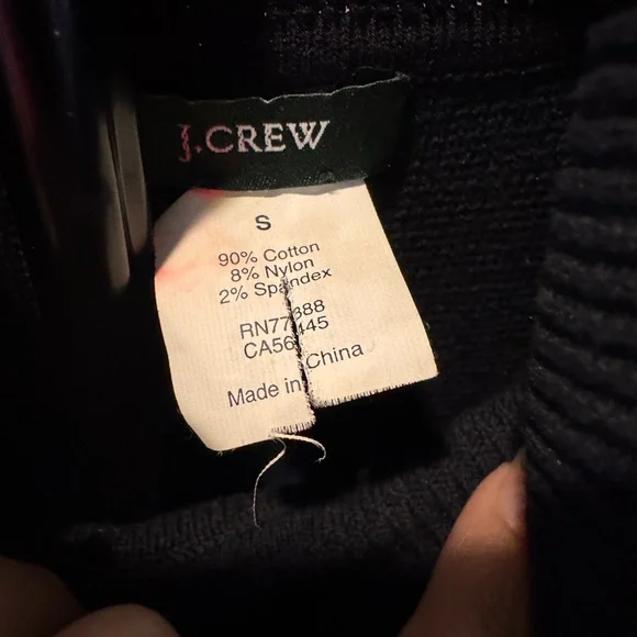 J. Crew Blue and Black Ribbed Turtleneck Sweater Dress - Picture 4 of 6